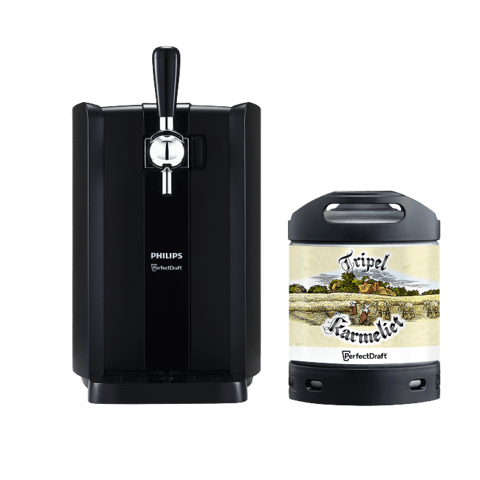 tireuse à bière avec fût de Tripel Karmeliet