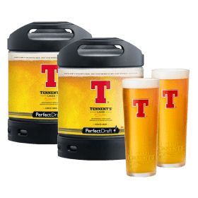 Tennent's Keg Pack (2 Kegs + 2 Glasses)