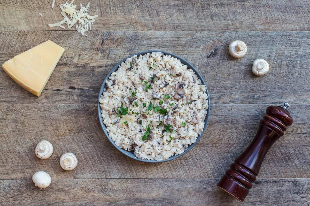 Recipe for mushroom risotto with beer