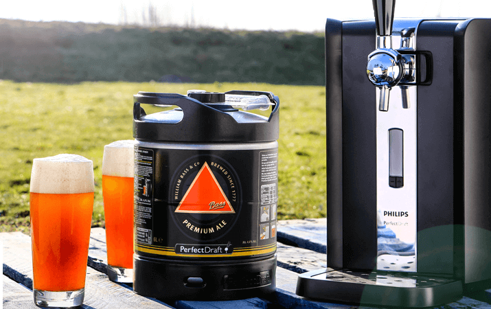 Bass beer poured from PerfectDraft