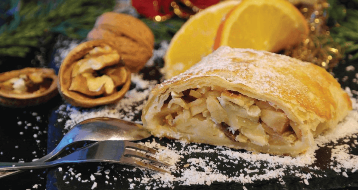 Traditional Apfelstrudel Oktoberfest dessert